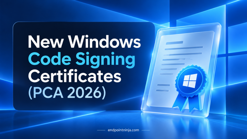 New Windows Code Signing Certificates (PCA 2026)