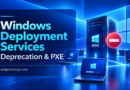 Illustrazione della deprecazione di Windows Deployment Services con un server collegato tramite PXE a più dispositivi Windows