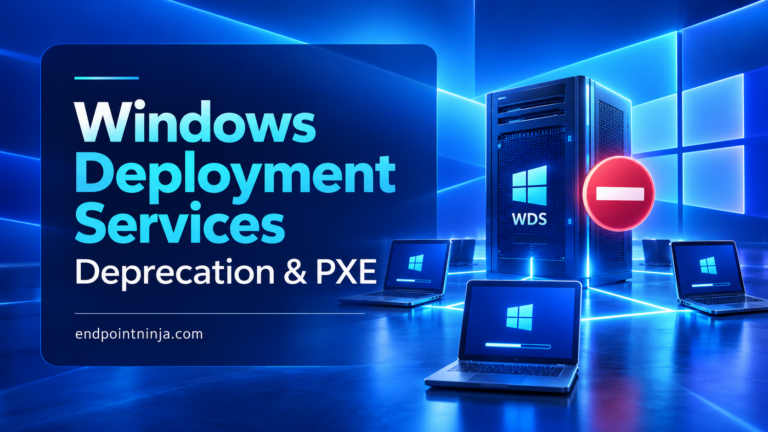 Illustrazione della deprecazione di Windows Deployment Services con un server collegato tramite PXE a più dispositivi Windows