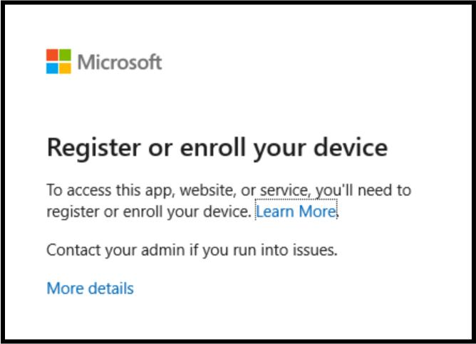 Schermata Microsoft Entra che propone la registrazione inline del dispositivo Windows con il pulsante Register - Token Protection